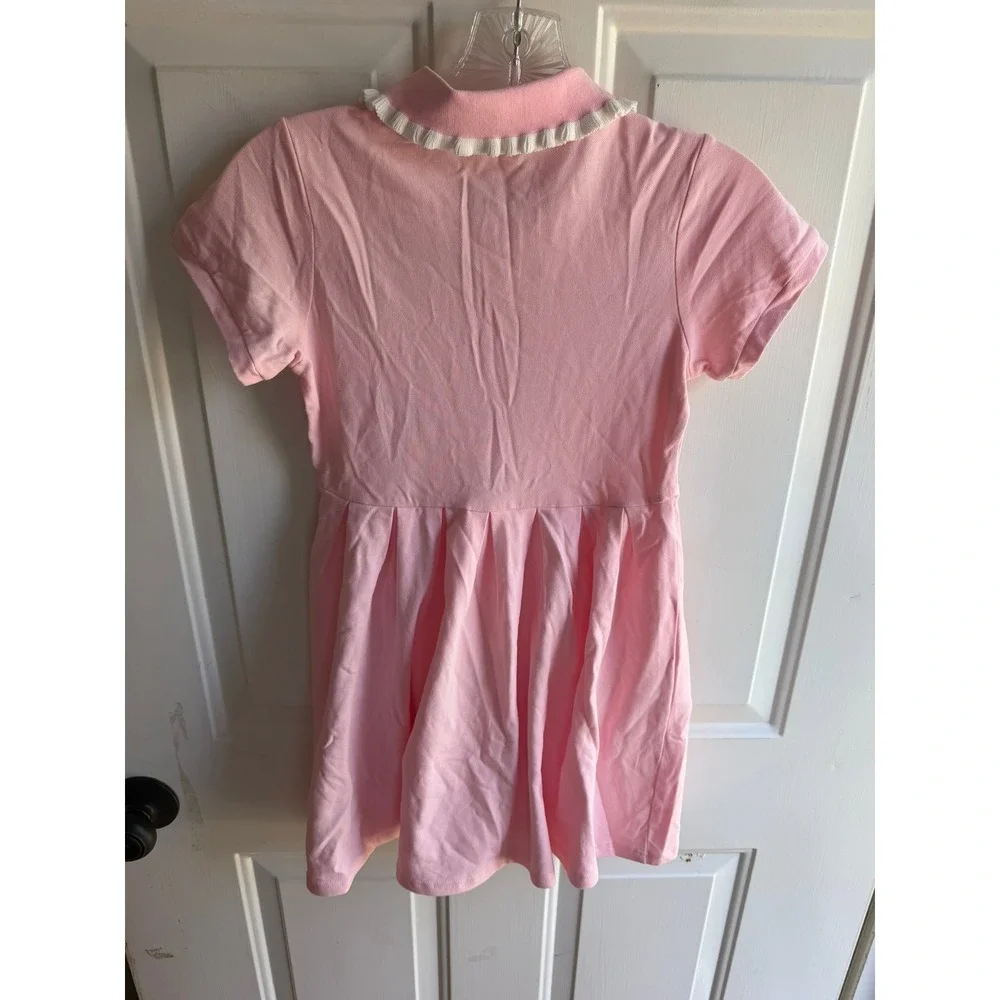 Betty Boop Girls Pink Polo Dress Ruffle Collar Pleated Skirt Size 140 2022